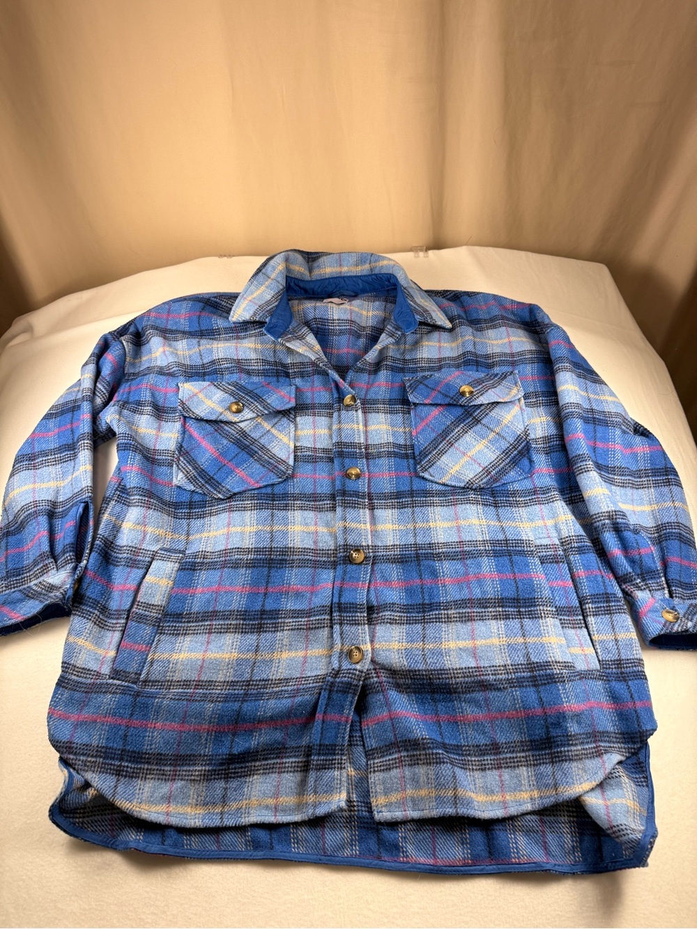 SO Blue Plaid Button-Front Men's Shirt Jacket 353